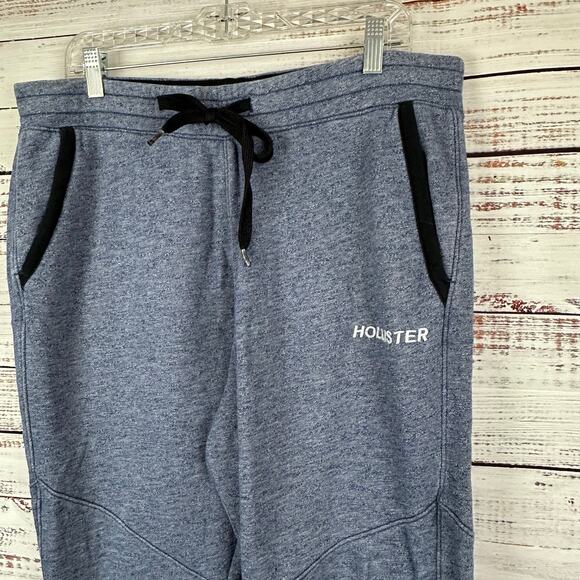 Mens Hollister Blue Jogger Sweatpants Lounge Activewear Drawstring Pockets Sz XL - Picture 1 of 7